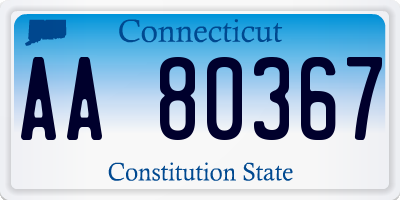 CT license plate AA80367