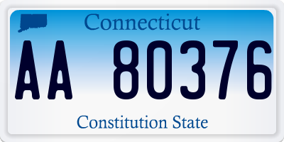 CT license plate AA80376