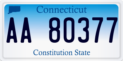 CT license plate AA80377