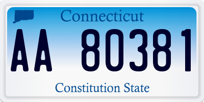 CT license plate AA80381