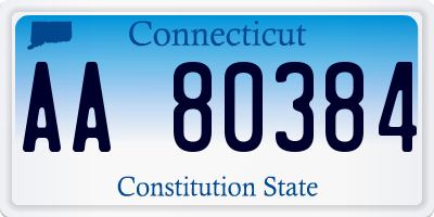 CT license plate AA80384