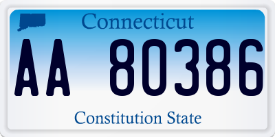 CT license plate AA80386