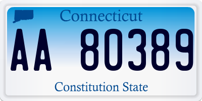 CT license plate AA80389