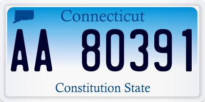 CT license plate AA80391