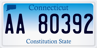 CT license plate AA80392