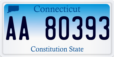 CT license plate AA80393