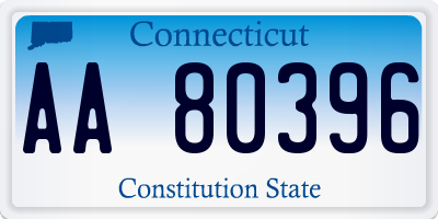 CT license plate AA80396