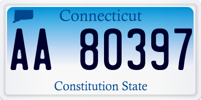 CT license plate AA80397