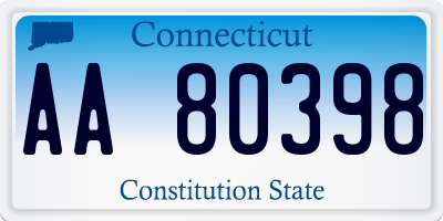 CT license plate AA80398