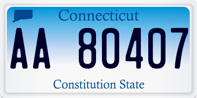 CT license plate AA80407