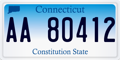 CT license plate AA80412