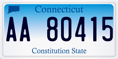 CT license plate AA80415