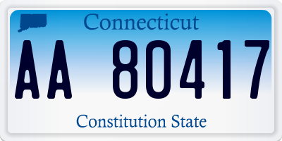 CT license plate AA80417