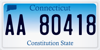 CT license plate AA80418