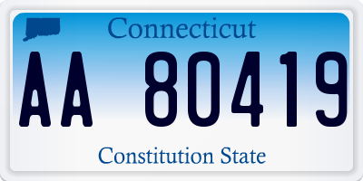 CT license plate AA80419