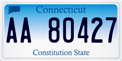 CT license plate AA80427