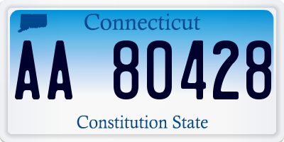 CT license plate AA80428
