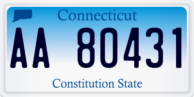 CT license plate AA80431