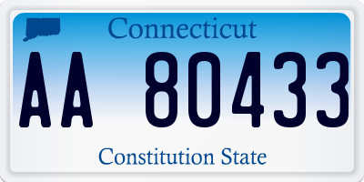 CT license plate AA80433
