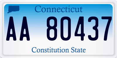 CT license plate AA80437