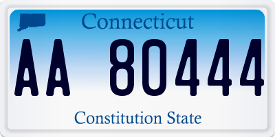 CT license plate AA80444