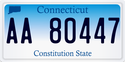 CT license plate AA80447