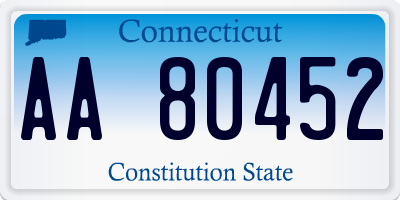 CT license plate AA80452