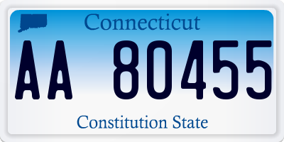 CT license plate AA80455