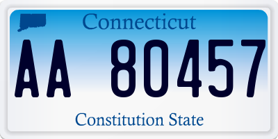 CT license plate AA80457