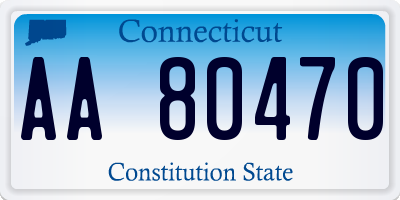 CT license plate AA80470