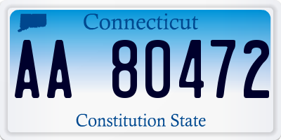 CT license plate AA80472