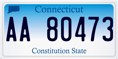 CT license plate AA80473