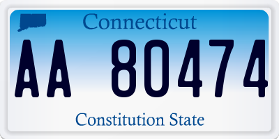 CT license plate AA80474