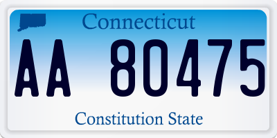CT license plate AA80475