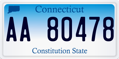 CT license plate AA80478