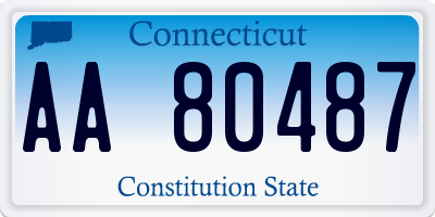 CT license plate AA80487