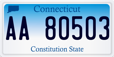 CT license plate AA80503