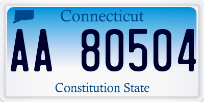 CT license plate AA80504