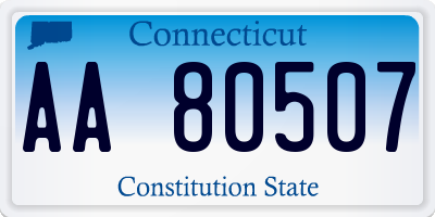 CT license plate AA80507