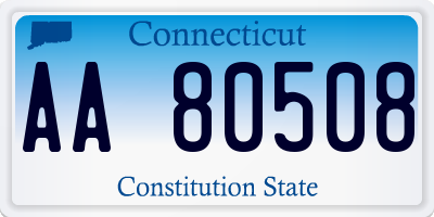 CT license plate AA80508