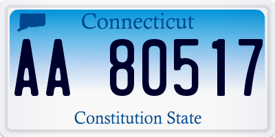 CT license plate AA80517