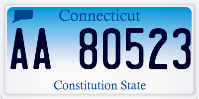 CT license plate AA80523