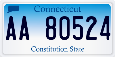 CT license plate AA80524