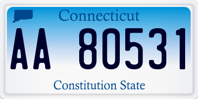 CT license plate AA80531