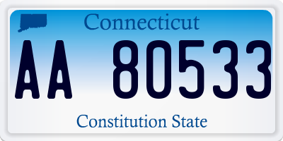 CT license plate AA80533