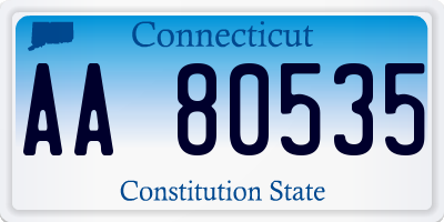 CT license plate AA80535