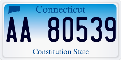 CT license plate AA80539