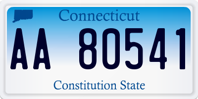 CT license plate AA80541