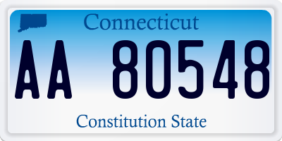 CT license plate AA80548