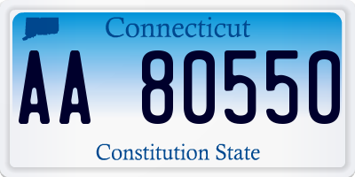 CT license plate AA80550